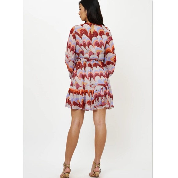 Oliphant FLIRTY SHORT DRESS- VENICE COGNAC Metallic Size S NWT Party Cocktail - Picture 4 of 15